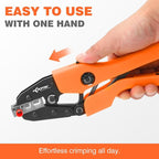 KF CPTEC Ferrule Crimping Tool for Wire Ferrules and End Sleeves, AWG 2-10 (6-35mm²) - Heavy Duty Electrical Terminal Crimper