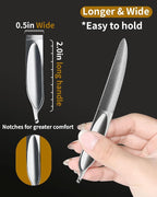 Curved Nail File, Toenail File for Thick Toenails, 4.9inch Double Sided Metal Nail File, Stainless Steels Toe Nail Files for Thick Nails, Heavy Duty Fingernail File for Men and Woman