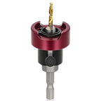 KEENTECH Carbide Tipped 82° Countersink Drill Bit with Depth Stop, 3/8" Dia x 1/8" Drill Diameter x 1/4" Shank, Adjustable Depth Stop with Ball Bearing for High Fine Finish on Softwood and Hardwood
