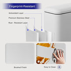 Bathroom Trash Can with Lid，5 Liter / 1.3 Gallon Small Trash Can with Removable Liner Bucket, Soft Close lid & Step Pedal, Stainless Steel Trash Bin for Bathroom,Bedroom,Home Office, White