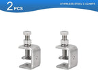2 Pack 304 Stainless Steel C Clamps with 30mm/1.18" Stable Wide Jaw Opening Tiger Clamp for Woodworking Welding Construction Household Mount