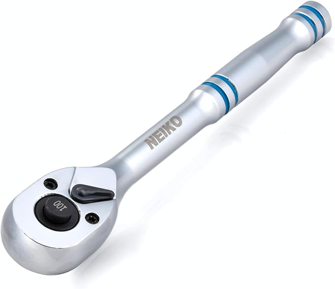 NEIKO 03115A 1/4 Inch Ratchet Wrench, 100-Tooth Reversible Ratchet, 3.6 Degree, Quick Release 1/4 Drive Ratchet, 6" Handle Ratchet, Oval Head Socket Wrench, CR-V Steel Quarter Inch Rachet Wrench