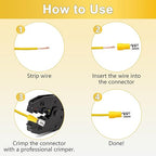 200 Pcs Yellow Female Quick disconnects Vinyl Insulated Spade Wire Connectors, Electrical Crimp Terminal 12-10 AWG (6.3mm)