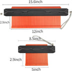 Contour Gauge Tool 12 Inch + 5 Inch, Super Gauge Shape and Outline Tool with Metal Aluminum Lock, Profile Tool Set Precisely Copy Irregular Shape, Extended Profile Gauge Duplicator, Father's Day Gift