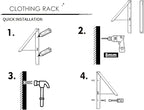 Wall-Mounted Retractable Clothes Drying Rack | White Extending Laundry Hanging Rack | Hidden and Space-Saving | Wall Mount Dryer Hanger Rack for Laundry Room, Closet (2-Pack, White)