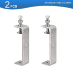 2 Pack 304 Stainless Steel C Clamps with 120mm/4.72" Stable Wide Jaw Opening Tiger Clamp for Woodworking Welding Construction Household Mount