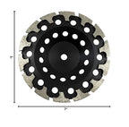 Benchmark Abrasives 7 Inch Concrete Grinding Wheel Threaded T-Type Diamond Cup Wheel with 5/8"-11 Arbor Hole for Masonry, Natural Stone, Concrete Grinding Wheel - Angle Grinder Attachments (7”)