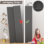 GREATMEET 71" Tall Storage Cabinet, Farmhouse Food Pantry Cabinet, Black Metal Kitchen Cupboard with Doors for Garage, Dining Room, Living Room and Laundry