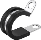 100 PCS 3/8 Inch Stainless Steel Cable Clamps - Insulated, Hose & Pipe Clamps