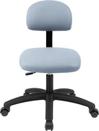 Chair Master FSS Series Square seat Medium (19"-27") seat Height Chair. Vinyl-for Office, Garage, Desk, Shop, Computer, Doctor, Medical, Easy to Clean! (Gray, Medium, Self Braking Casters)