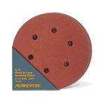 POWERTEC 120 Grit, 25 PK, 6 Inch Sanding Discs – Hook and Loop, 6-Hole Aluminum Oxide Orbital Sander Pads, Woodworking & Paint Round Sandpaper for Random Orbital, Air, Pneumatic & DA Sanders (45212)