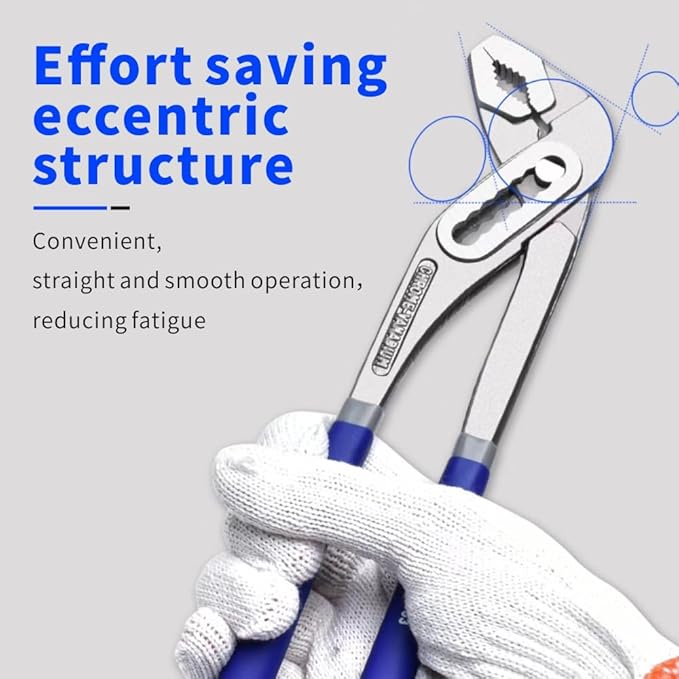 8-inch Quick Adjust Water Pump Pliers - Locking Pliers with 7 Postion V-Jaw,Channel Lock,Serrated Jaws and Comfort Dip-grip Handle