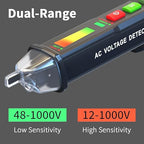 Non Contact Voltage Detector Electrical Tester Pen Voltage Tester 12V-1000V Dual Sensitivity LED Alert Reliable Wire Power Tester Buzzer Alarm Wire Breakpoint Finder