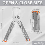 HANSHI 15 in 1 Multitool Pliers with Scissors, Upgraded Heavy Duty Stainless Steel Multi Tool with YG10 Tungsten Steel Replaceable Wire Cutters for Survival, Camping, Hiking,Repair and Gift (Silver)