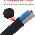 2 in 1 Heat Shrink Braided Sleeving Fabric Tubing-Perfectly fit Irregular Shape Hose/Cable/Wire (3/4"(19mm), 14FT)