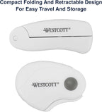 Westcott Titanium-Bonded Minis for Crafts and Sewing, Including Scissors for Fabric and Paper and Rotary Cutter, 2-Piece Set