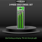 3-Piece Heavy Duty Cold Chisel Set, 3/8-Inch, 1/2-Inch, 5/8-Inch Premium Metal Chisels, Heavy Duty Carbon Steel Chisel Set for Carpentry, Masonry, Woodworking, Stone Chisels