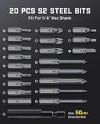Fanttik S2 Pro Electric Screwdriver, Cordless Screwdriver Set, 7 Torque Settings, 0.5 to 6N.m, 20 Magnetic Bits, 1/4''Hex Shank, with 90° Angle Adapter, for Furniture, Household Repairs