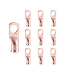 10pcs 4 AWG-3/8”(M10) Ring Terminals 4 Gauge Copper Wire Lugs Battery Cable Ends Heavy Duty Battery Cable Terminal Connectors