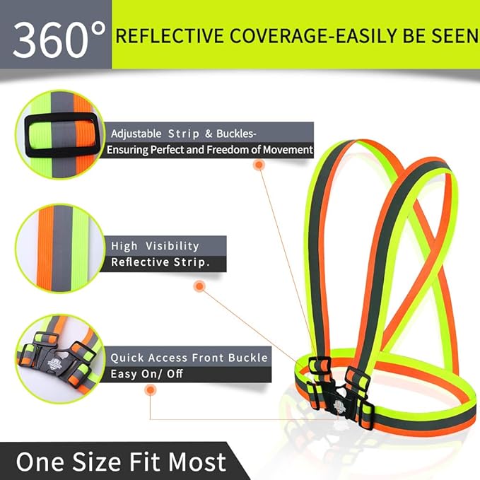 Dazonity High Visibility Safety Vest,Lightweight,Adjustable & Elastic Vest,Hi Vis Reflective Strips, Fit for Men & Women, Construction,Cycling, Runnning, (Fuschia)