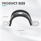 2-3/8 Inch 10 PCS 2 Holes Rubber Cushioned U Bracket Clamp, Reinforced Rigid Pipe Strap, Stainless Steel Conduit Straps Cable Clamp (60 mm) by Tavonuxt