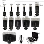 SHDIATOOL Diamond Drill Core Bits Set for Porcelain Hole Saw Cutter for Tile Marble Ceramic Granite Bricks Used for Angle Grinder Hand Drill Kit 5/8 inch-11 13pieces