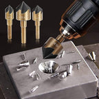 Aleric Countersink Drill Bit Set, High Speed Steel Counter Sinker Drill Bit 5Pcs 5 Flute 6mm Hex Shank with 82 Degree Mill Cutter Bit Countersink Bits for Wood Metal in Size 1/4” 3/8” 1/2” 5/8” 3/4”