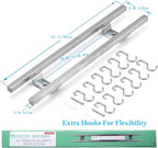 24-Inch Magnetic Knife Holder for Wall – 304 Stainless Steel Knife Strip with 12 Hooks – Magnetic Knife & Utensil Rack