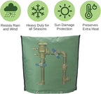 Outdoor Backflow Preventer Insulation Cover，Insulated Pouch for Winter Pipe Freeze Protection Sprinkler Valves in Snow or Sun Exposure, Waterproof Sprinkler Valve System Cover (30" W x 26" H,Green)