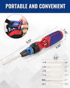 WORKPRO 12-in-1 Ratcheting Multi-Bit Screwdriver Set, Quick-load Mechanism Screwdriver with Double End Bits in Handle