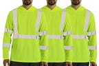 sesafety Safety Long Sleeve Construction Shirts for Men, Class 3 High Visibility Safety Shirt Work, Hi Vis Reflective Shirts with Hoodie Breathable Yellow 3XL