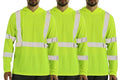 sesafety Safety Long Sleeve Construction Shirts for Men, Class 3 High Visibility Safety Shirt Work, Hi Vis Reflective Shirts with Hoodie Breathable Yellow 2XL