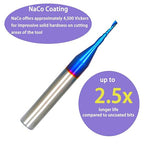 O Single Flute Upcut Spiral End Mill CNC Router Bit with NACO Coating for Plastic Cutting with Mirror Finish (1, 1/16 D x 1/4 CH x 1/4 SHK x 2L) UT116