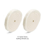 ENKAY - 6" Spiral Sewn Buffing Wheels (2 Pack) or Polishing Metal and More, for Use with Polishing Compounds, Buffing Machines & Bench Grinders (55 Ply Each)