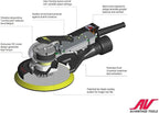 AirVANTAGE 5" Palm-Style, 2nd Generation Industrial Advanced Electric Sander Central-Vacuum with Low-Profile Pad (3/16- Hook & Loop)