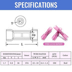 200 PCS Heat Shrink Butt Connectors Qibaok Waterproof Insulated Electrical Crimp Wire Connectors Butt Splice Terminal 22-18 AWG for Automotive Marine Boat Truck Trailer Stereo