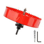 Hole Saw Heavy Duty bit Hex Shank,Hole Saw HSS with Arbor Bi-Metal & Heavy Duty Hole Saw Cutter for Wood Corn Hole Boards Plastic Drywall (φ108)