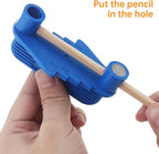 Center Scriber, Multifunction Magnetic Center Finder Tool, Woodworking Offset Marking Gauge for Carpentry with Hexagonal Pencil, Pencil Sharpener, Magnetic Scriber (Blue)