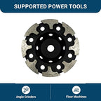 Benchmark Abrasives 4 Inch Grinder Wheels Threaded T-Type Diamond Cup Wheel with 5/8"-11 Arbor Hole for Masonry, Natural Stone, Concrete Grinding Wheel - Angle Grinder Attachments (4”)