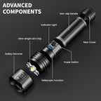 Rechargeable Flashlights High Lumens, 90,000 Lumen Super Bright Led Flashlight with USB Cable, 5 Modes Powerful Flashlight Waterproof Flash Light for Home Camping - 2 Pack