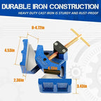 W045C Ductile Iron Welding Machine Angle Clamp, Heavy Duty Right Angle 90 Degrees Welding Clamps for Woodworking Corner Miter Clamp