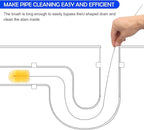 12pcs Flexible Drain Brush 78 Inch Pipe Cleaning Brush 63 Inch Drain Cleaner Brush 59 Inch Hose Brush and 3 Pcs 9 Inch Straw Cleaner Brush for Straws Kitchen Sink Plumbing Shower Drain Tube (Yellow)