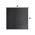 16x16 inch Wall Organizer Pegboard Panels, Black Metal Pegboard for Tool Storage, Workbench Tools Organization Peg Board(4PCS, Black)