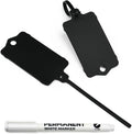 100pcs Blank Plastic Tags for Labeling Reusable Hanging Tags Ties Key Tag Storage Tag Waterproof Plastic Mark Label Writable Hang Sign with One Marker Pen (Black)