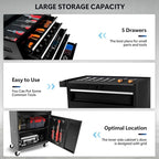 5 Drawers Rolling Tool Chest - Tool Box Organizer with Wheels and Drawers, Detachable Storage Cabinet with Lock for Garage Workshop, Black