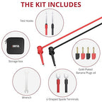 BINTA 28PCS Silicone Multimeter Leads Kit with Replaceable Gold-Plated Test Probes 4PCS Alligator Clips Test Hook Storage Bag, Multimeter Test Leads Kit for Industrial Car Electrical Testing Home