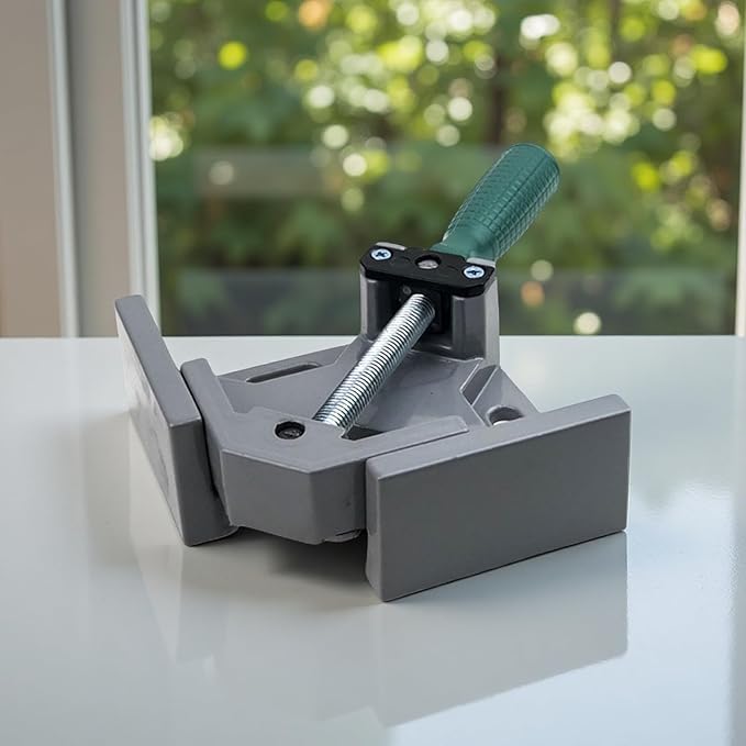 Durable Sturdy Right Angle Clamp 90°, Multi Function Right Angle Clamp with Skid Handle for Woodworking, Aluminum Alloy Adjustable Swing Jaw, Tools for Assembly Alignment Welding Picture (1, B.)
