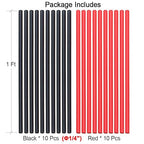20 FT Diameter 1/4 Inch 3:1 Heat Shrink Tubing Dual Wall Adhesive Lined Marine Grade Electrical Cable Heat-Shrink Insulation Wrap Tube(Black-10Ft, Red-10Ft)