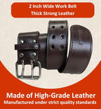 2 Inch Wide Leather Tool Belt for Men Work | Adjustable Oil tanned Belt | Carpenters, Electricians, Contractors