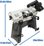 TECHTONGDA 1/2HP Metal Band Saw 420W Horizontal/Vertical Bandsaw, 110V Portable Cutting Machine, 3-Speed Blade, Vise Tilting 0-45º for Metal Wood Plastic